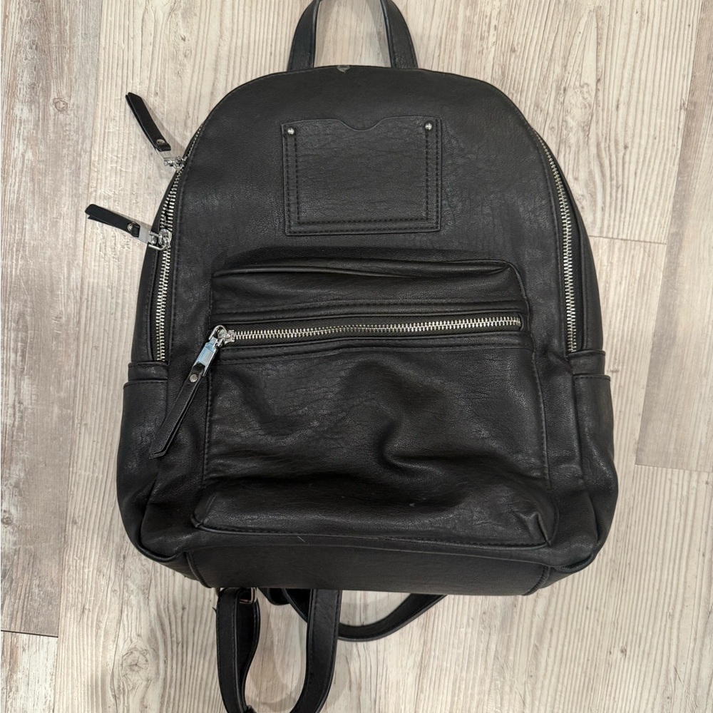 MMS Design Studio Black Leather Backpack